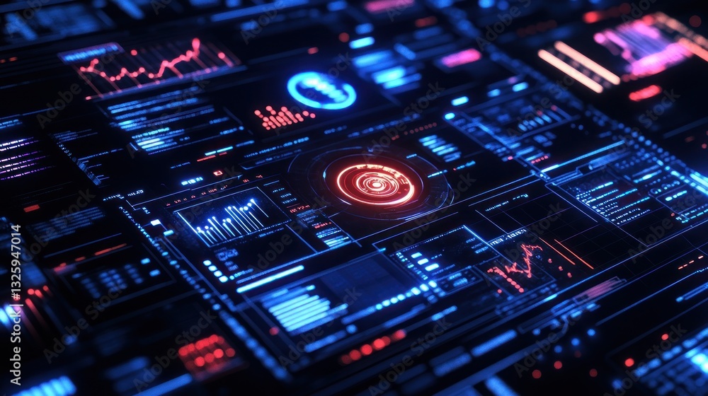 Poster futuristic data visualization interface (4)
