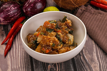 Prawn with vegetables and oyster sauce