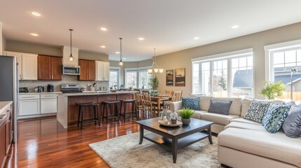 Elegant, clutter-free home with a focus on natural materials and soft colors.