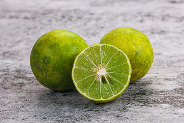 Fresh sour green lime fruit