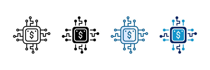 Fintech Icon Set Multiple Style Collection