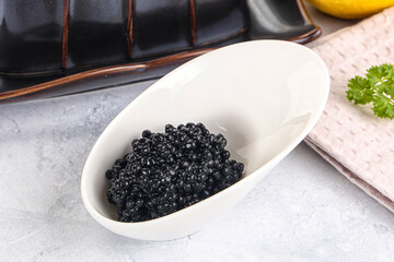 black sturgeon caviar in the bowl