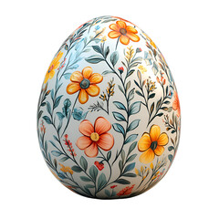 Fototapeta premium Elegant Floral Easter Egg Design Painted Springtime Flowers art image nature pastel holiday pattern 