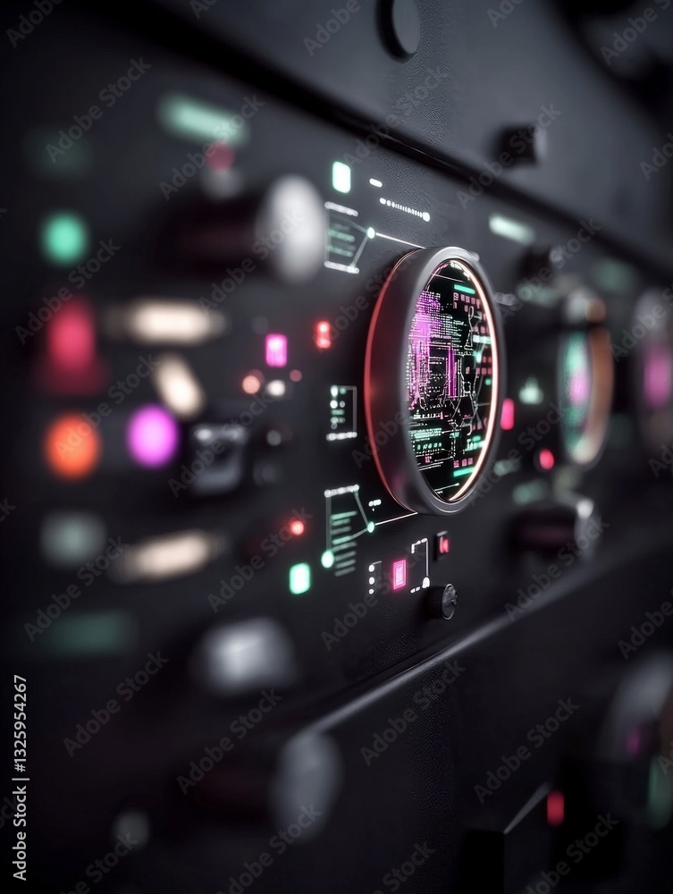 Poster futuristic control panel sci fi interface digital dashboard technology background