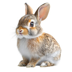 Obraz premium Adorable Baby Bunny Rabbit Brown Fur Fluffy Pet Animal Cute Hare Soft Long Ears Eyes Small Young 