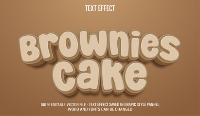 Brownies Cake editable text effect style