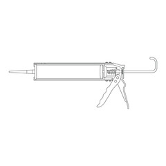Hand drawn kids drawing vector illustration sealant gun cartoon isolated