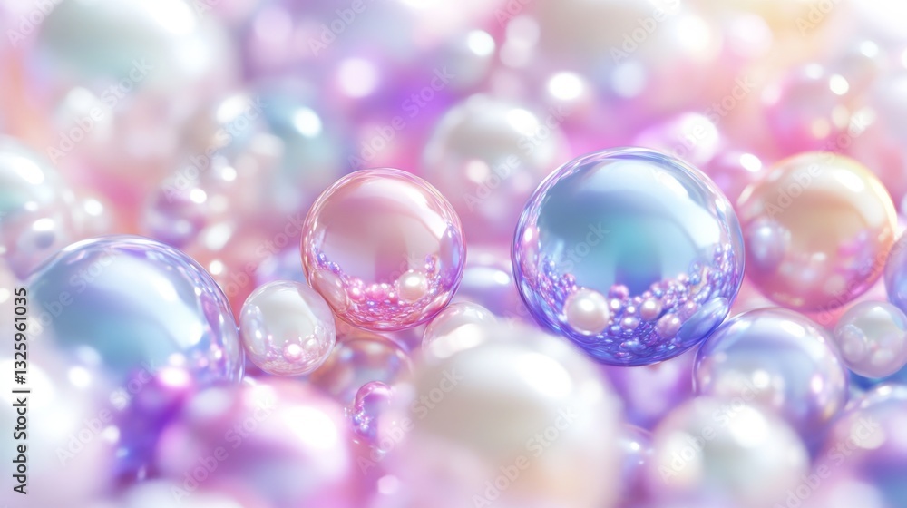 Poster pearl texture, smooth fluid background, and colorful reflections create an elegant design for text p