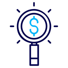 Dollar Search Outline Color icon