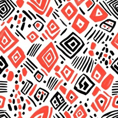 Bold geometric shapes and bright colors showcase traditional African design elements