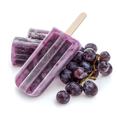 Grape Popsicle Recipe: Homemade Frozen Treat isolated on transparent background