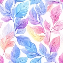 Delicate seamless pattern of colorful leaves nature graphic design calm environment aesthetic viewpoint