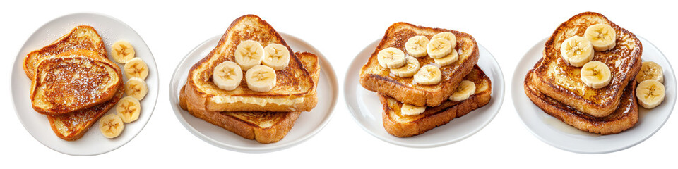 Delectable French Toast Creations with Fresh Banana Accents Savory Breakfast Delights Showcasing Homemade Culinary