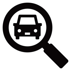 車とルーペのアイコン