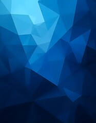 Obraz premium Geometric patterns in deep shades of blue create an interesting and modern visual effect. Triangular shapes and fragmented surfaces create an abstract look