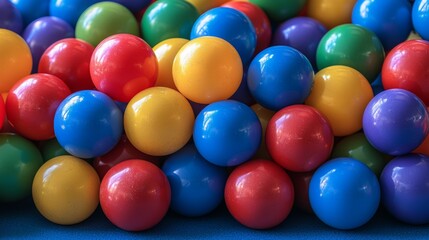 A lively mix of bright plastic balls in a playful area for children, fostering a fun and engaging atmosphere for kids' activities