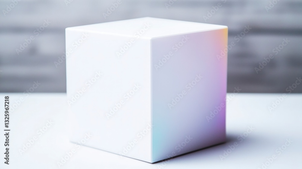 Poster white cube display retail product mockup 3d render blank space high resolution