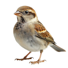 Small bird with delicate feathers, representing nature and wildlife, isolated on transparent bckground 