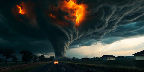 Massive Tornado Swirling Across the Landscape Bringing Destruction and Showcasing the Unstoppable Power of Extreme Weather