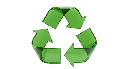 Isolated Glass Recycle Symbol, Green Eco-Friendly