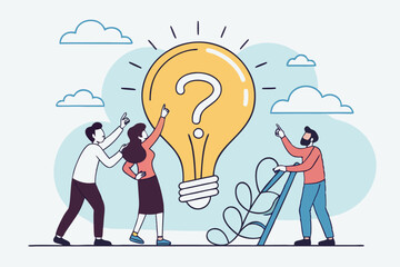 Solving problem, critical thinking root cause analysis to solution, answering question or success resolve issues, discover opportunity, creativity concept, businessman make idea from question mark.