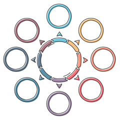 Doodle circle diagram with eight elements