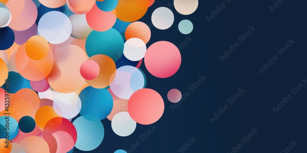 Aufkleber A vibrant array of colorful circles against a dark background, creating a dynamic and visually engaging pattern.