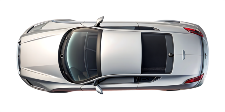 car top view isolated on white background PNG .GENERATIVE AI