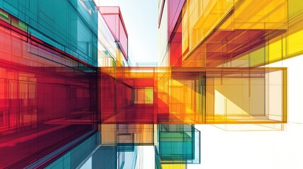 Fototapeta premium Abstract Colorful Structure with Transparency and Light Effects