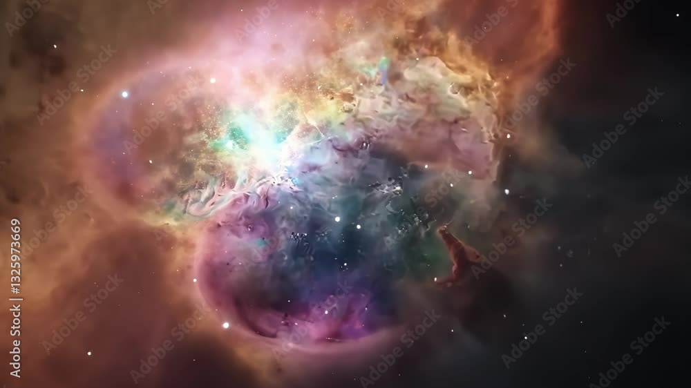 Wall mural a captivating display of colors and swirling gases illuminates the vastness of space, showcasing the