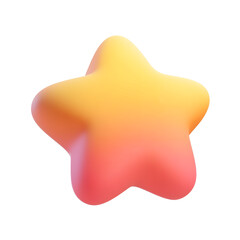 3d cartoon orange star icon