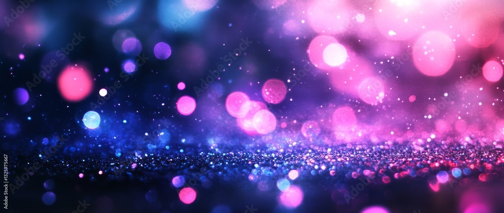 Poster colorful bokeh lights create a magical atmosphere with sparkling effects in a dreamy setting