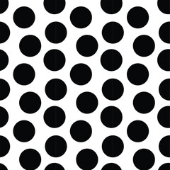 Round seamless pattern of random circles ornament. Black and white.