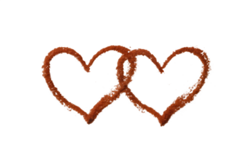 continuous line drawing of two red hearts isolated on white background PNG. GENERAATIVE AI