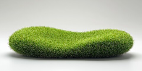 A vibrant, green, grass-like arc sways gently, transitioning from luminous light green at its peak to deeper shades below. Its delicate structure captures the essence of natural elegance