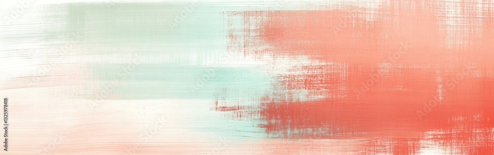 Poster soft coral and muted blue strokes create a serene abstract artwork evoking calm and tranquility