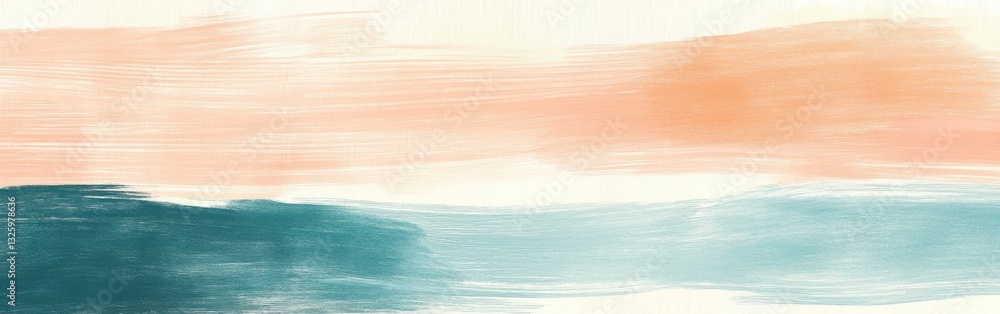 Poster soft pencil strokes create harmonious horizontal stripes in soothing colors on a textured surface