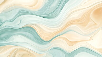 Fototapeta premium Elegant abstract waves digital art serene blue and beige tones modern aesthetic artistic view relaxation concept