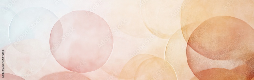 Fototapete soft pencil strokes create overlapping circles in a calming pastel backdrop showcasing gentle hues a