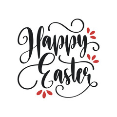 Hand written Easter phrases Greeting card templates with Easter eggs isolated on white background Happy easter lettering calligraphy style