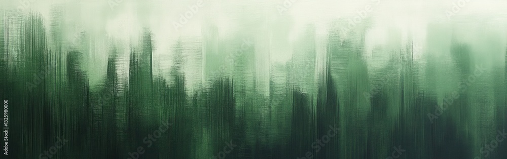 Fototapete soft gradient strokes create a serene transition of greens resembling a misty forest landscape at da