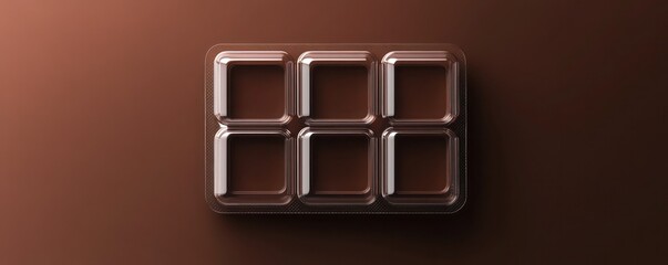 Obraz premium Transparent pill case mockup showing sleek compartments on a warm chocolate brown backdrop