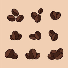 set of coffee beans