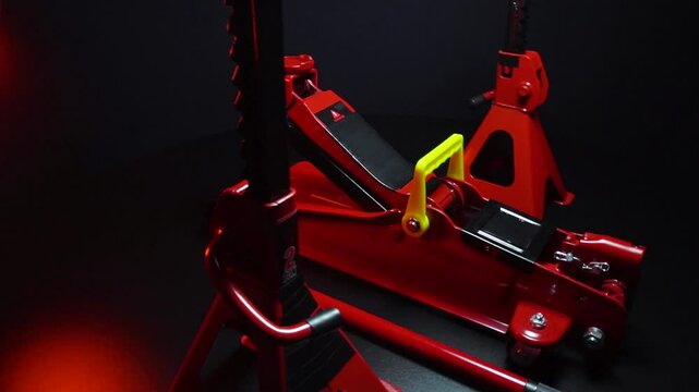 tuned new parts jack with stands red for lifting and repairing sports cars drift rally drag racing