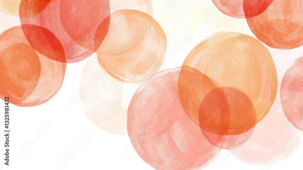 Leinwandbilder minimalist pencil strokes create a soft gradient of warm colors with overlapping circles