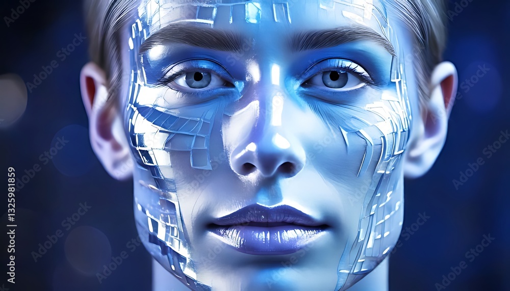 Poster futuristic technology interaction digital realm portrait sci-fi environment close-up ai concept
