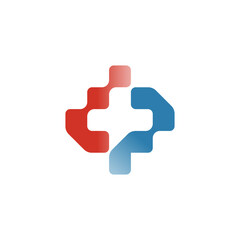 Abstract Health Symbol with dual P Letter, Medical Care Logo Design Vector