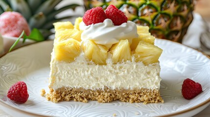 ðŸŒŸ No-Bake Pineapple Heaven Cheesecake Dessert ðŸŒŸ â €â € Enjoy this heavenly, no-bake pineapple cheesecake that's perfect for a tropical 