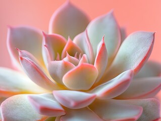 Delicate beauty, A pastel succulent's gentle charm unfolds gracefully