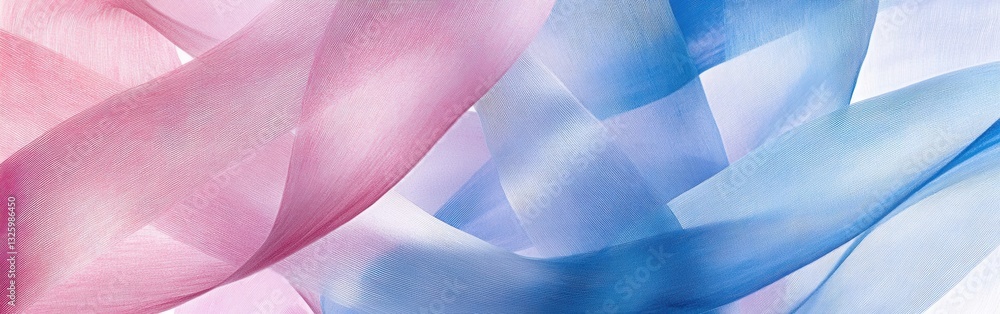Leinwandbilder gradient ribbons create an abstract pattern with smooth pencil strokes in soft pink and blue hues